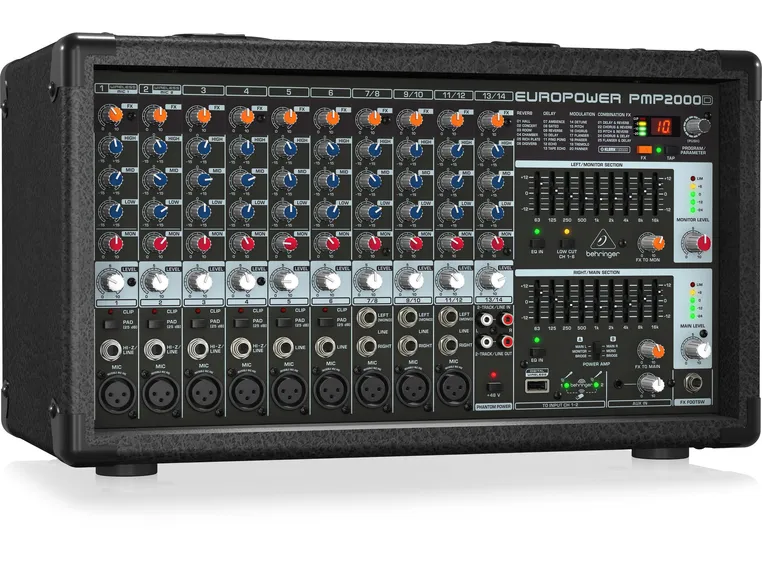 Behringer EUROPOWER PMP2000D 2000W, 14 channel, Klark teknik FX 