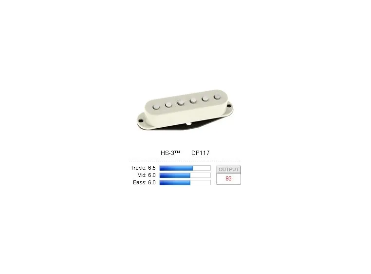DiMarzio DP117W Pickup Strat HS-3 White 