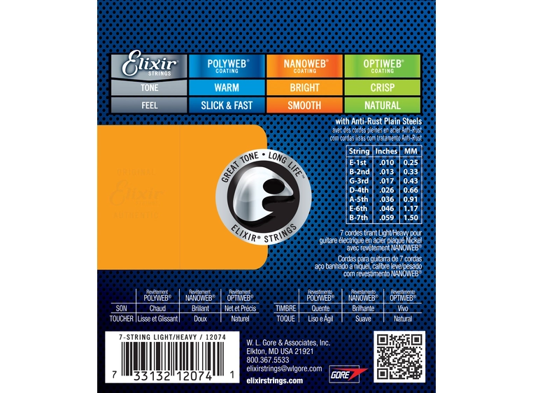 Elixir Nanoweb el-gitar 7str. (010-059) 12074 