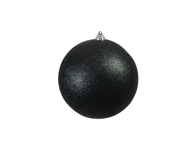 Europalms Deco Ball 20cm, black, glitter 