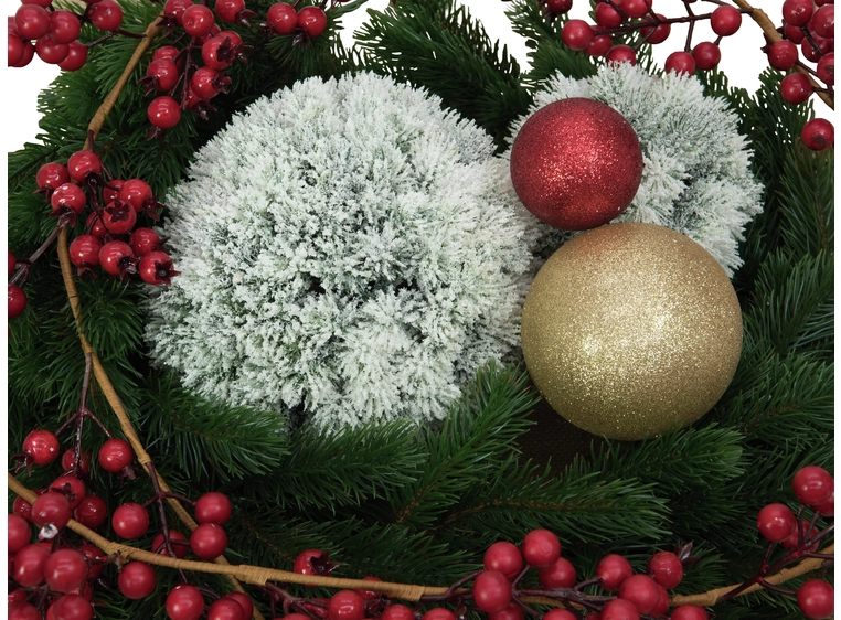 Europalms Pine ball, flocked, 15cm 