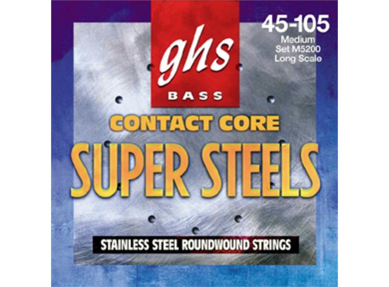 GHS M5200 Bass Medium (045-105) Contact Core SUPER Steels