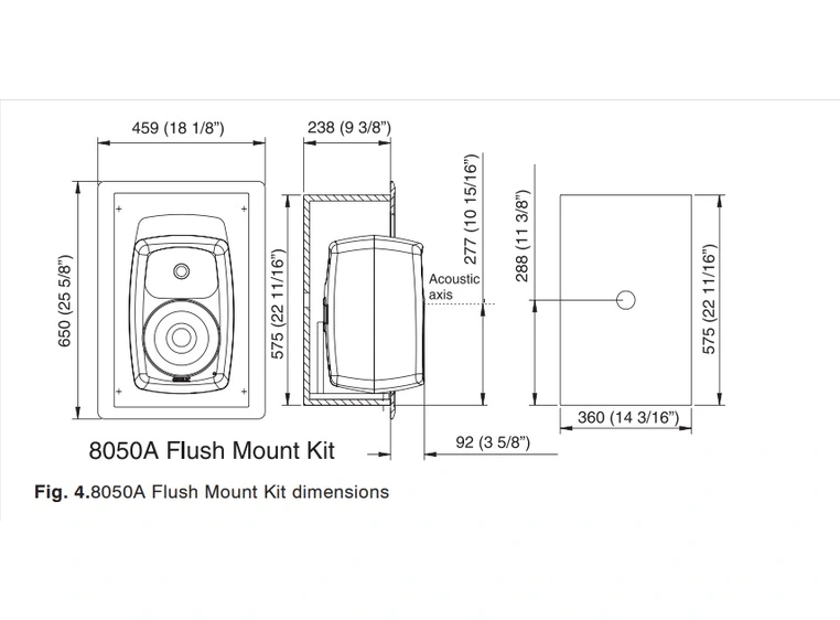 Genelec 8050-450B Flush-Mount kit for 8050A Nearfield monitor 
