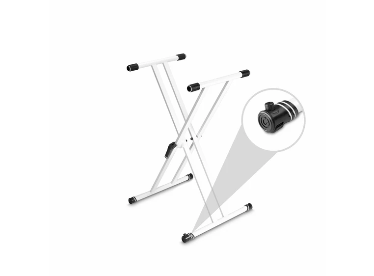 Gravity KSX 2 W Keyboard stativ hvit dobbeltkryss 