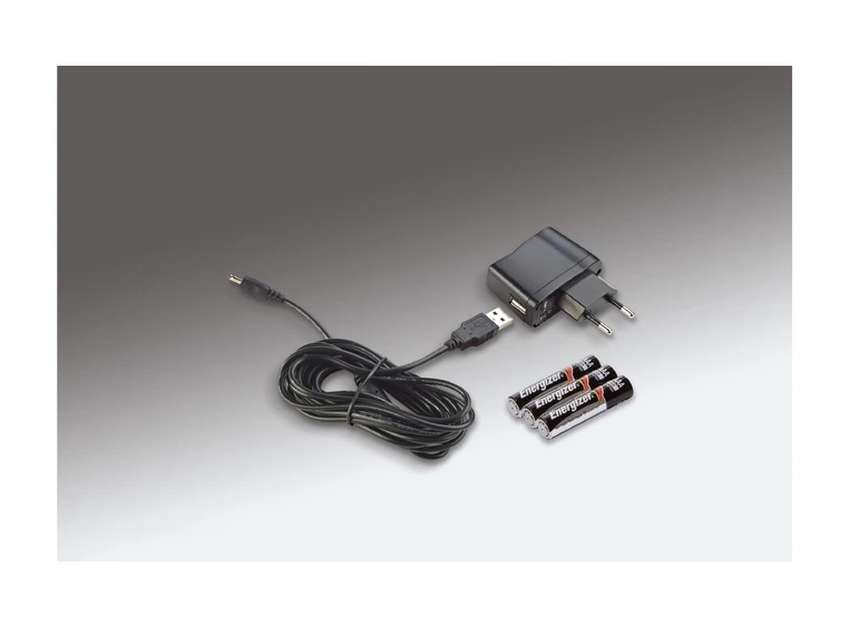 K&M 12245 Music stand light Double 4 LED Sort, FlexLight  Inc. 3x(AAA) & 5V pwr 