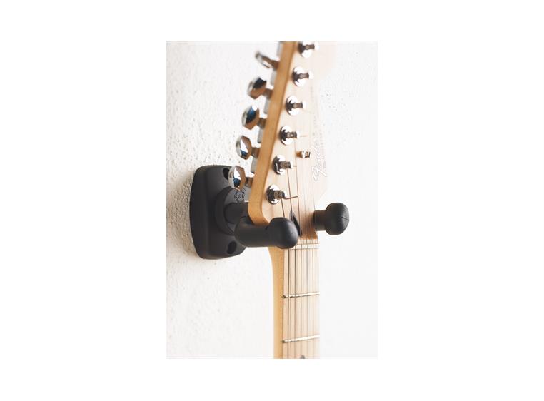 K&M 16250 Guitar wall mount, Black thick rubber covered support arms