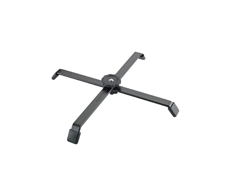 K&M 17725 Floor stand for spot lights black, robust cross, M10 threaded bolt 