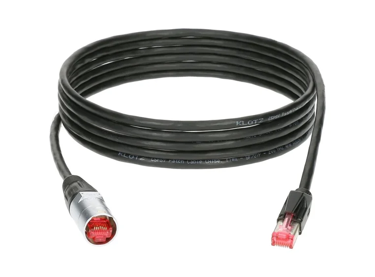 Klotz CP5ER1Y010 RAMCAT5 SF/UTP EtherCON NE8MC/RJ45 Patch PVC sort 10 m 