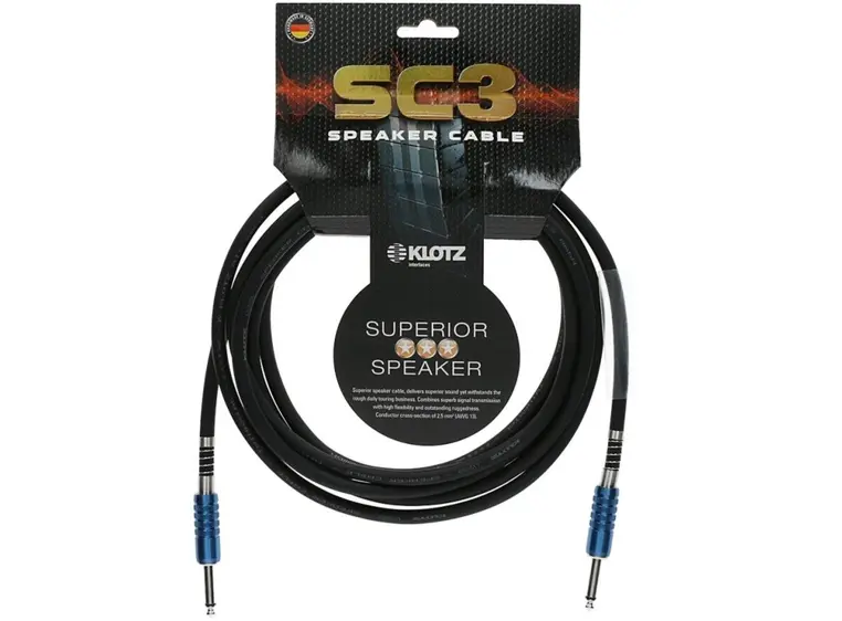 Klotz Høytt kabel SC3 2x2,5mm2 Jack-Jack 