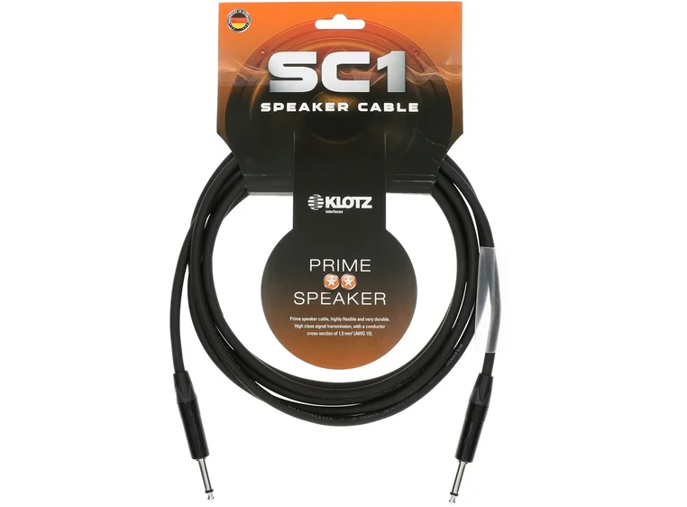 Klotz SC1-PP01SW Høytt kabel SC1 2x1,5mm2 Neutrik Jack Jack 1m 