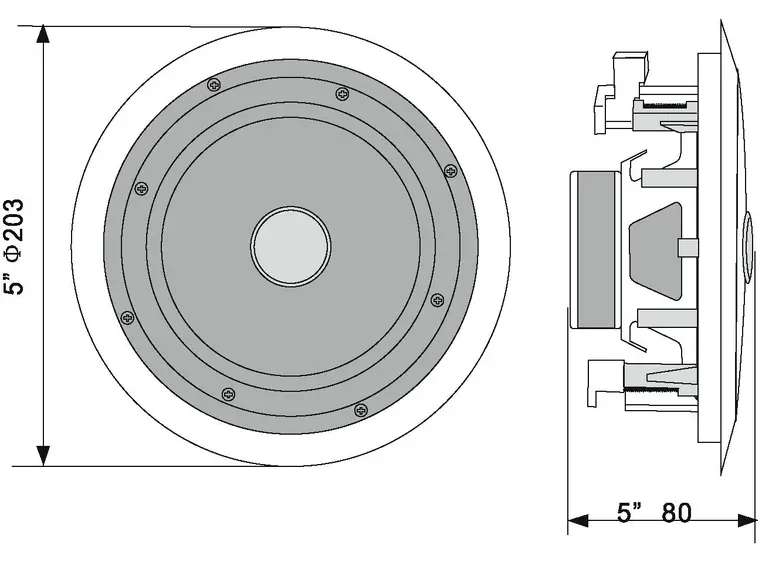 OMNITRONIC CST-5 2-Way Ceiling Speaker 