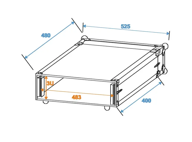 ROADINGER Effect rack CO DD, 3U, 40cm deep, black 