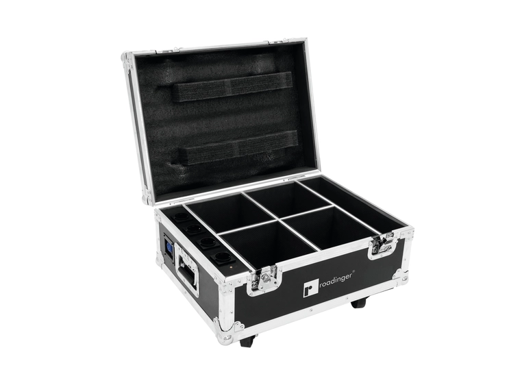 ROADINGER Flightcase 4x AKKU UP-4 QuickDMX with charging function 