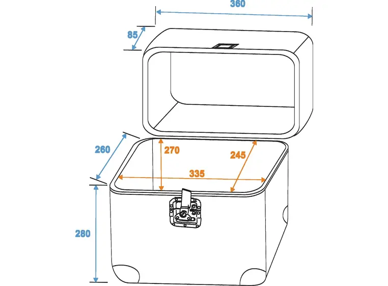 ROADINGER Record case ALU 75/25, rounded, acryl 