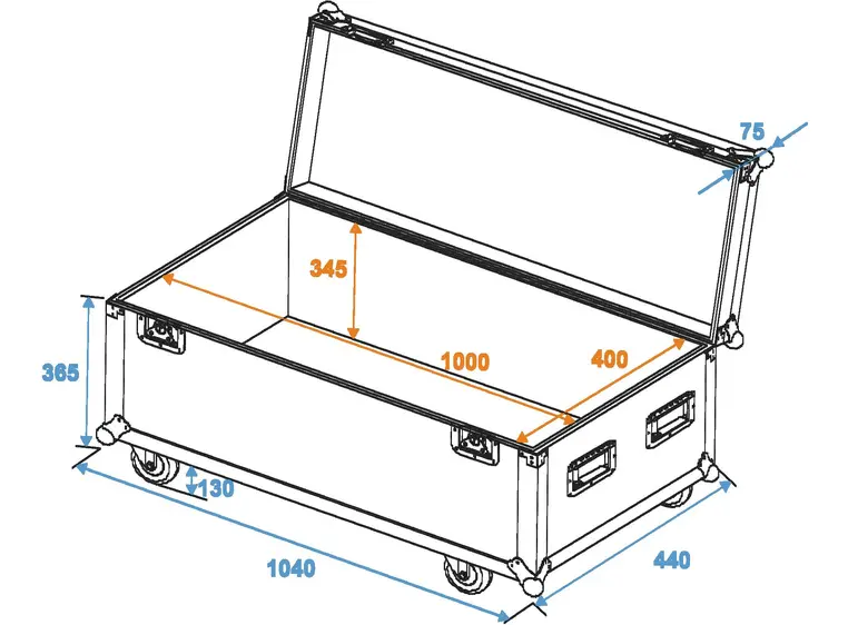 ROADINGER Universal case Profi 100x40x40cm wheels 