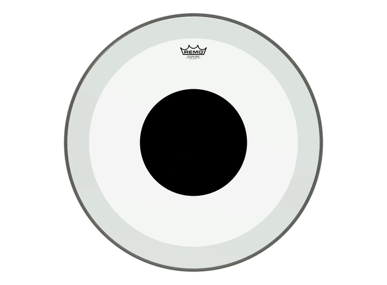 Remo P3-1324-10 Bass Powerstroke 3 Clear 24" Diameter No Stripe Top Black Dot 