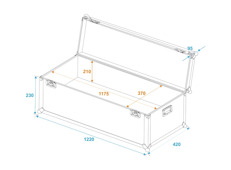 Roadinger Universal Transport Case 120x40x30cm 