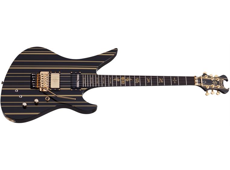 Schecter Synyster Gates Custom S Gloss Black w/Gold Stripes 1742