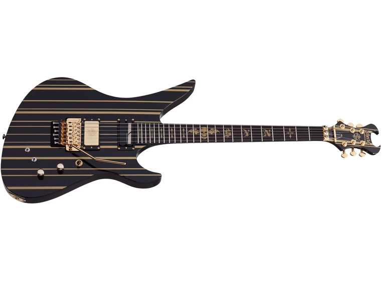 Schecter Synyster Gates Custom S Gloss Black w/Gold Stripes 1742 