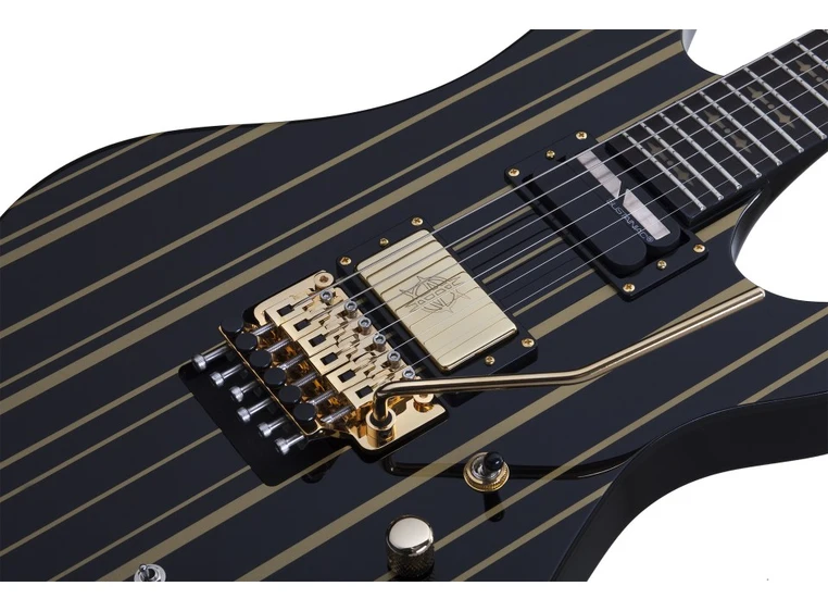 Schecter Synyster Gates Custom S Gloss Black w/Gold Stripes 1742 