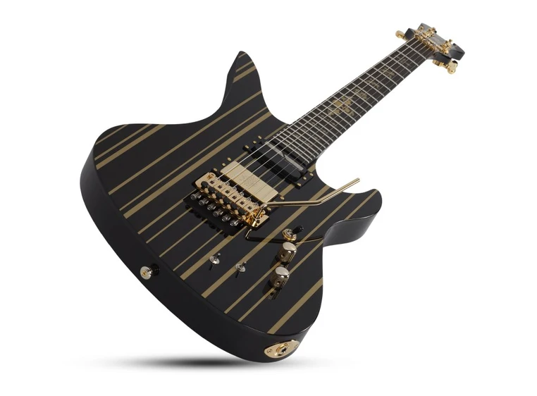 Schecter Synyster Gates Custom S Gloss Black w/Gold Stripes 1742 