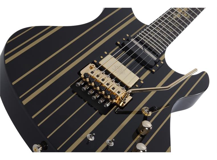 Schecter Synyster Gates Custom S Gloss Black w/Gold Stripes 1742