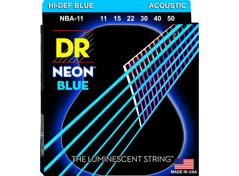 DR Strings NBA-11 Neon Blue (011-050) Custom Light