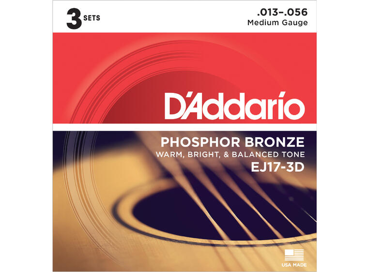 D'Addario EJ17-3D (013-056) 3-pakning