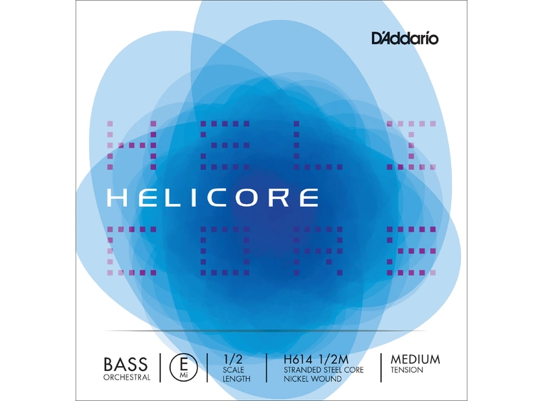 D'Addario H614 1/2M Bass String Helicore Orchestral E-nickel 1/2 63.2 