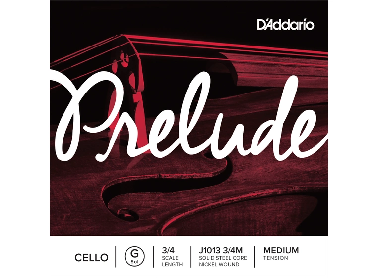 D'Addario J1013 3/4M Cello String Prelude G-nickel 3/4 26.5 
