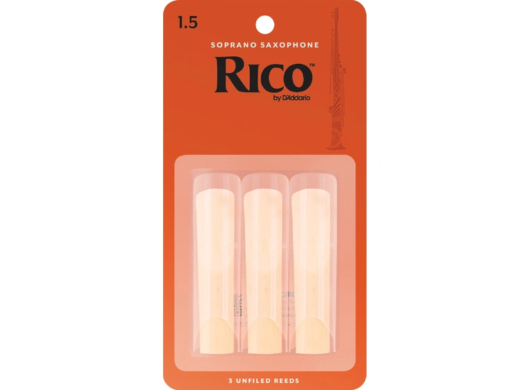 D'Addario RIA0315 Sopransaksofon Flis Rico Soprano Saxophone 1.5 3 Pack 