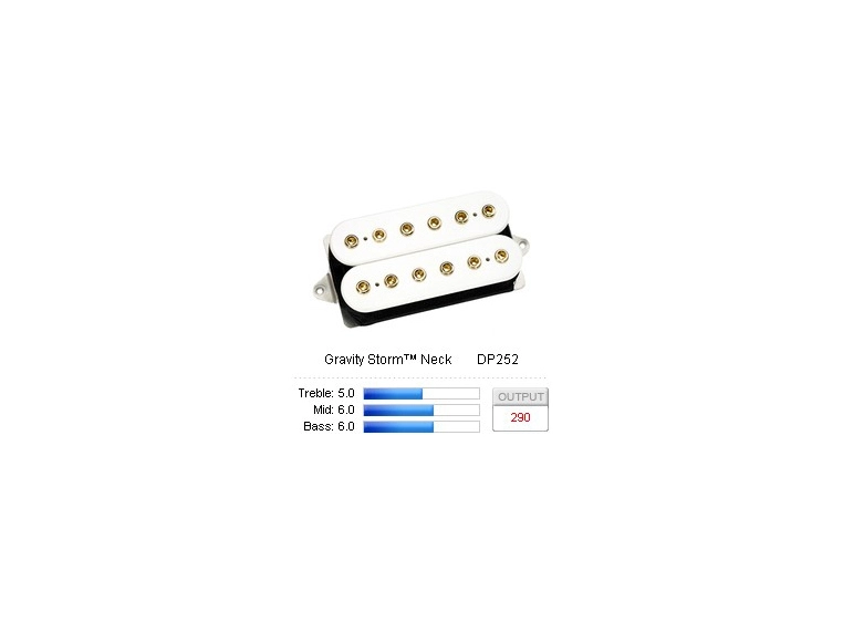DiMarzio DP252FW Pickup Humbucker Gravity.Storm/Neck F-Spaced White 
