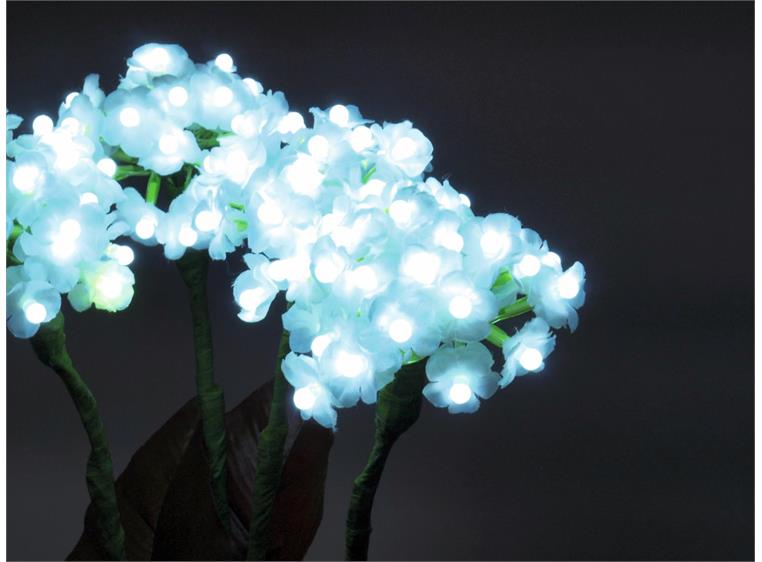 Europalms Hydrangea, white, with flowers 100 LEDs