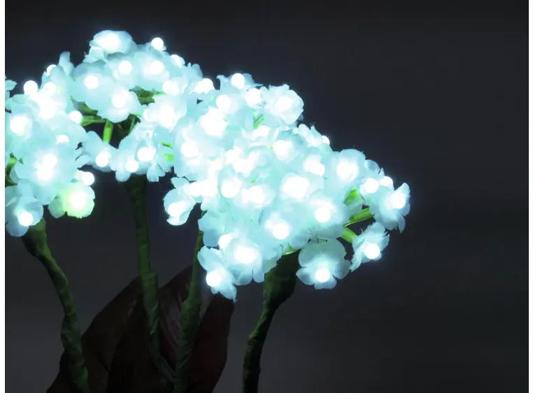 Europalms Hydrangea, white, with flowers 100 LEDs 