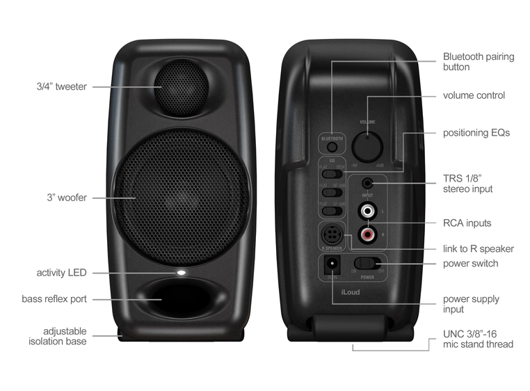 IK Multimedia iLoud Micro Monitors (Par) Ultra-compact Monitor System 