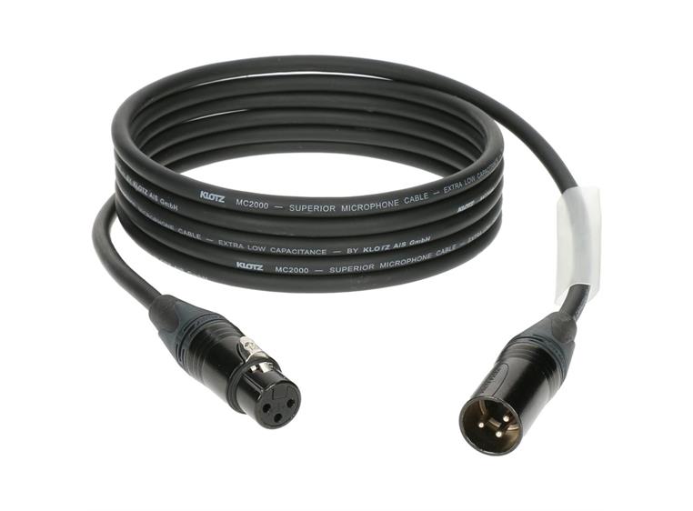 Klotz 3XM2T1M020 mik kabel m/sort krave 2m (MC2000 kabel)