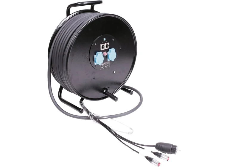 Klotz H3T99NX060 hybrid SF/UTP 2 x cat5e EtherCON +Schuko M/F Drum 60m 