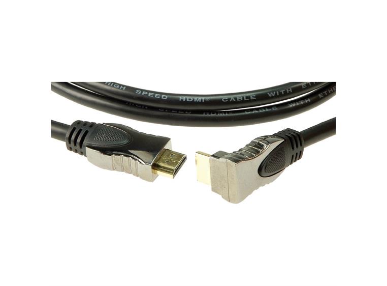 Klotz HA-HA-A3 HDMI High Speed UHD 4k Ethernet kabel m/en vinkel 3m