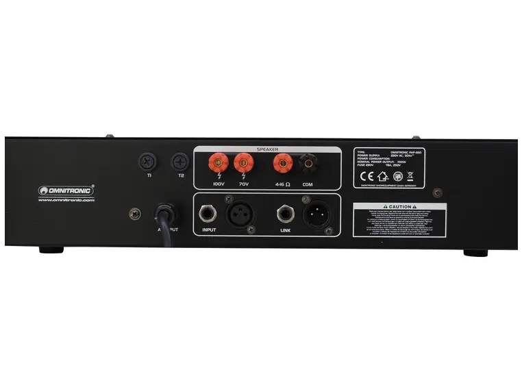 OMNITRONIC PAP-650 PA Amplifier 70V, 100V, 650W RMS 