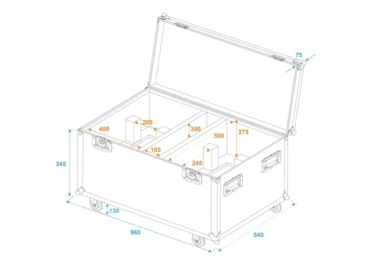 ROADINGER Flightcase 2x THA-250F 