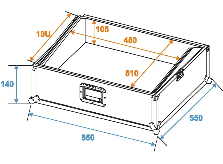 ROADINGER Mixer case Pro MCB-19, sloping black 10U 