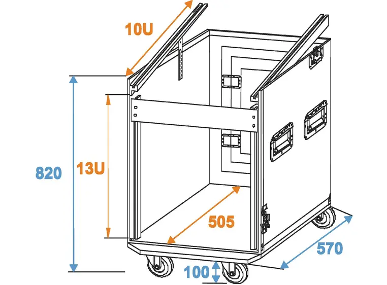 ROADINGER Special combo case Pro, 12U wheels 