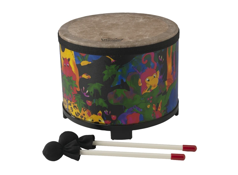Remo KD-5080-01 Drum Kids Percussion Floor Tom 10"x7.5" Fabric Rain Forest 