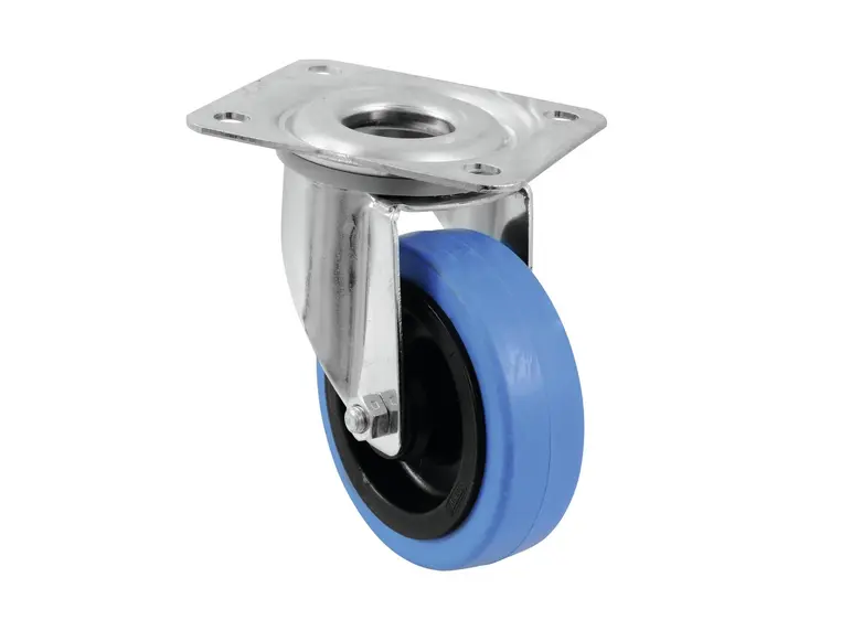 Roadinger Swivel Castor 100mm BLUE WHEEL light blue 