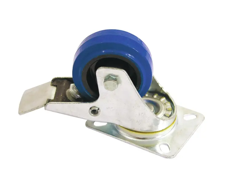 Roadinger Swivel Castor 80mm blue with brake 