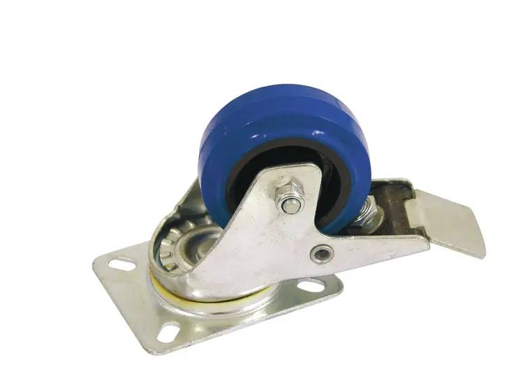 Roadinger Swivel Castor 80mm blue with brake 