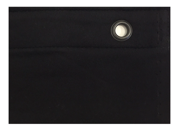 Sceneteppe molton 3,5x3m Ferdigsydd Sort, 300g/m2, maljer i bredden (3m) 