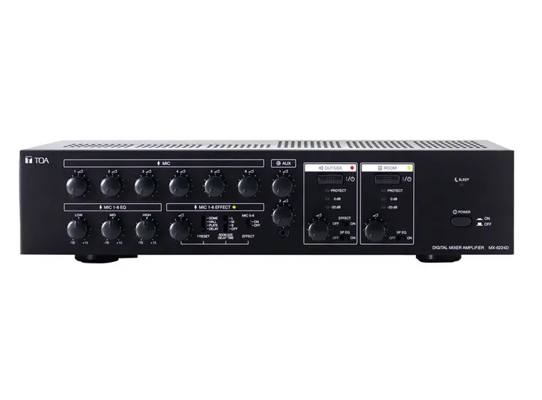 TOA MX-6224D Mikseforsterker 2x240W,100V 6mic (5xXLR),2 Aux,klang 