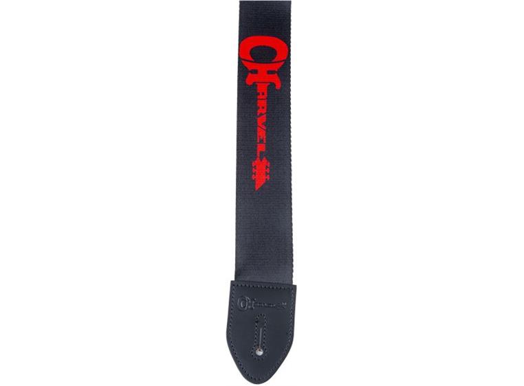 Charvel Strap, Black with Red Logo