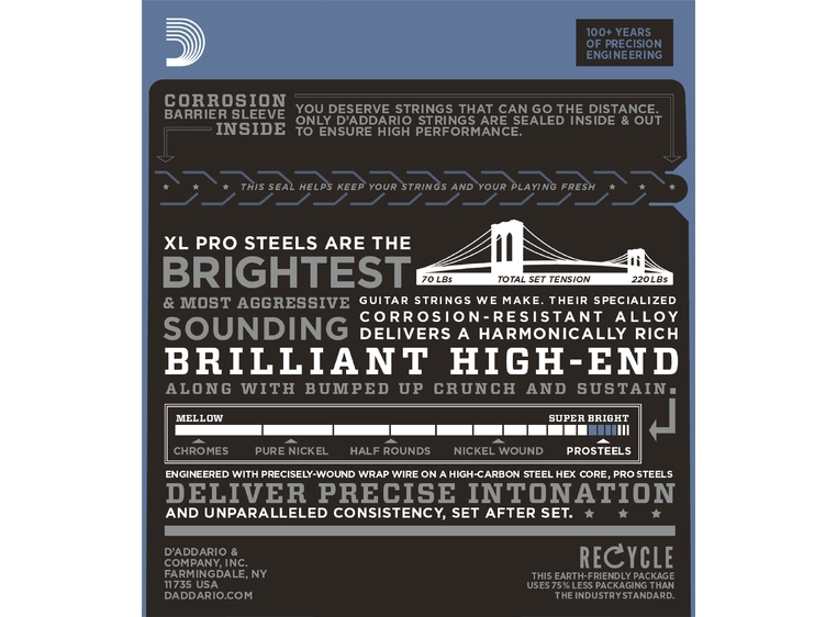 D'Addario EPS510 elgitarstrenger (010-046) (rustfrie) 